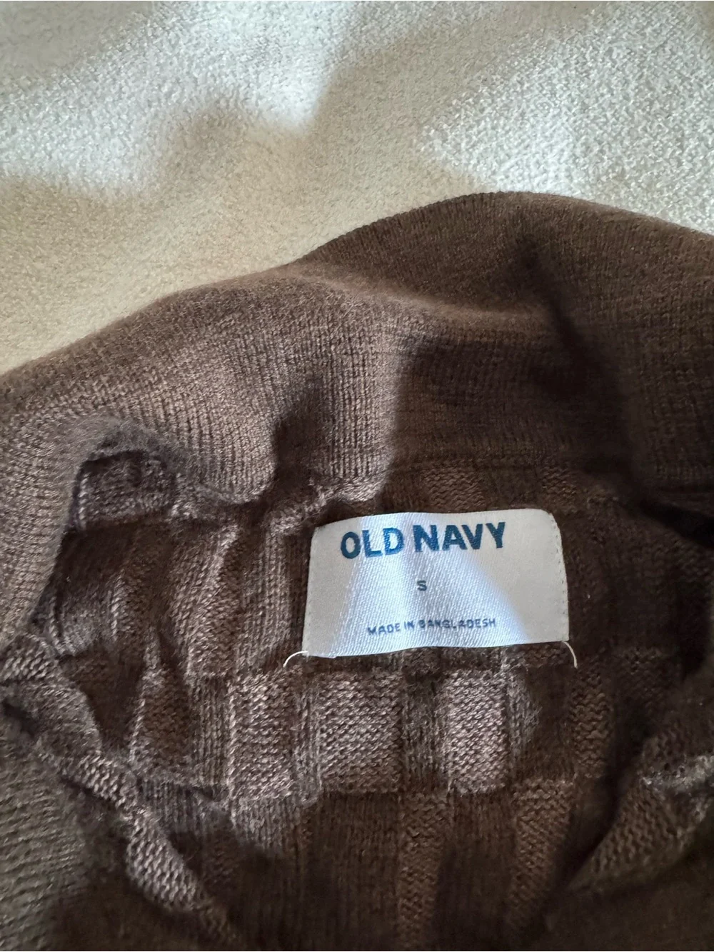 Old Navy Brown Textured Knit Polo